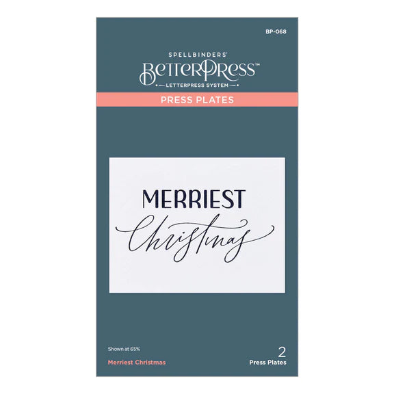 Spellbinders - BetterPress Christmas Collection - Press Plate - Merriest Christmas