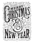 Spellbinders - BetterPress Christmas Collection - Press Plate - Merry Christmas & Happy New Year