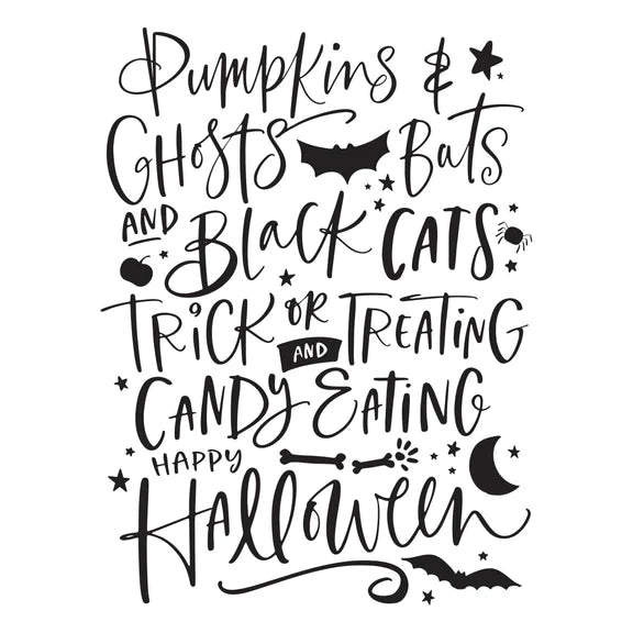 Spellbinders - Betterpress Halloween Collection - Press Plate - Pumpkins & Ghosts Background