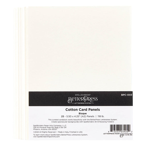 Spellbinders - BetterPress - Cotton Card Panels - A2 - Bisque, 25 pack