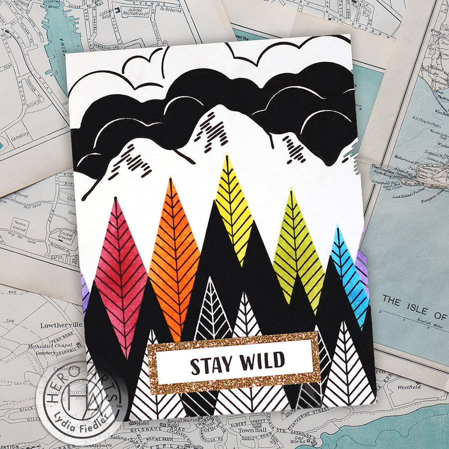 Hero Arts - Cling Stamps - Mountains & Trees Bold Prints