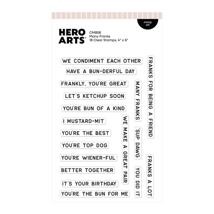 Hero Arts - Coney Club Collection - Clear Stamps - Many Franks - Scratch &amp; Dent
