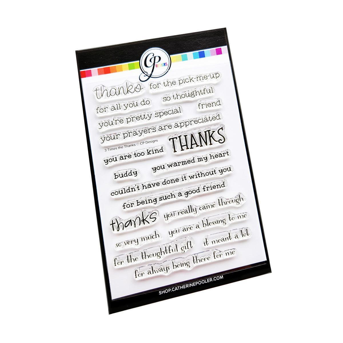 Catherine Pooler Designs - Clear Stamps - 3 Times the Thanks Sentiments-ScrapbookPal