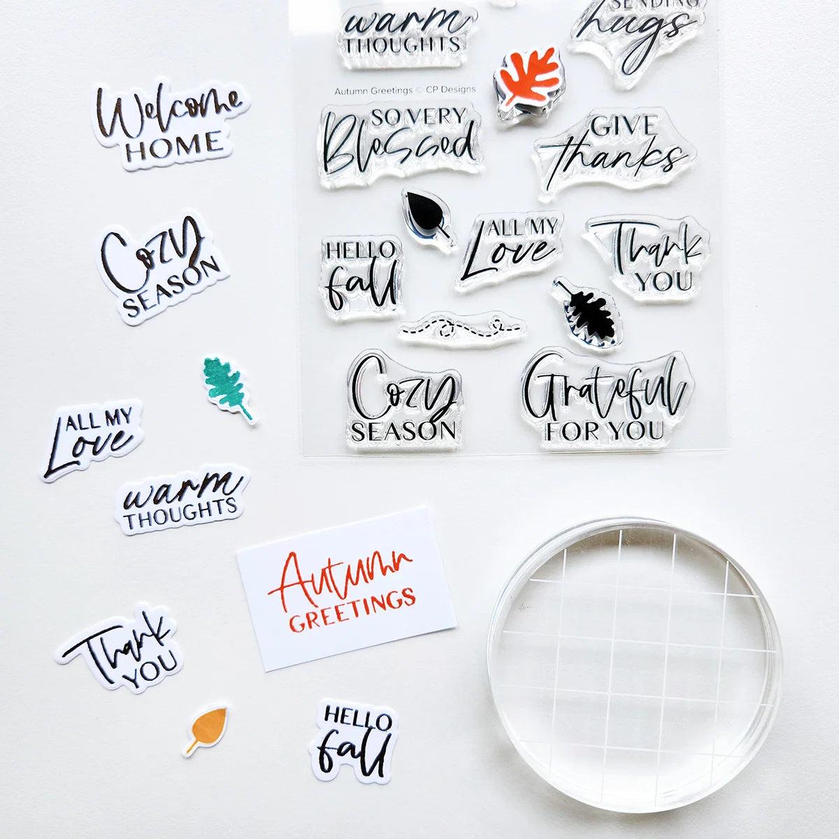 Catherine Pooler Designs - Clear Stamps - Autumn Greetings Sentiments-ScrapbookPal