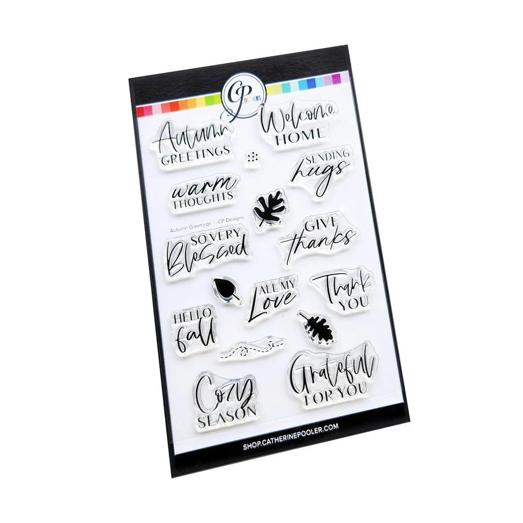 Catherine Pooler Designs - Clear Stamps - Autumn Greetings Sentiments-ScrapbookPal