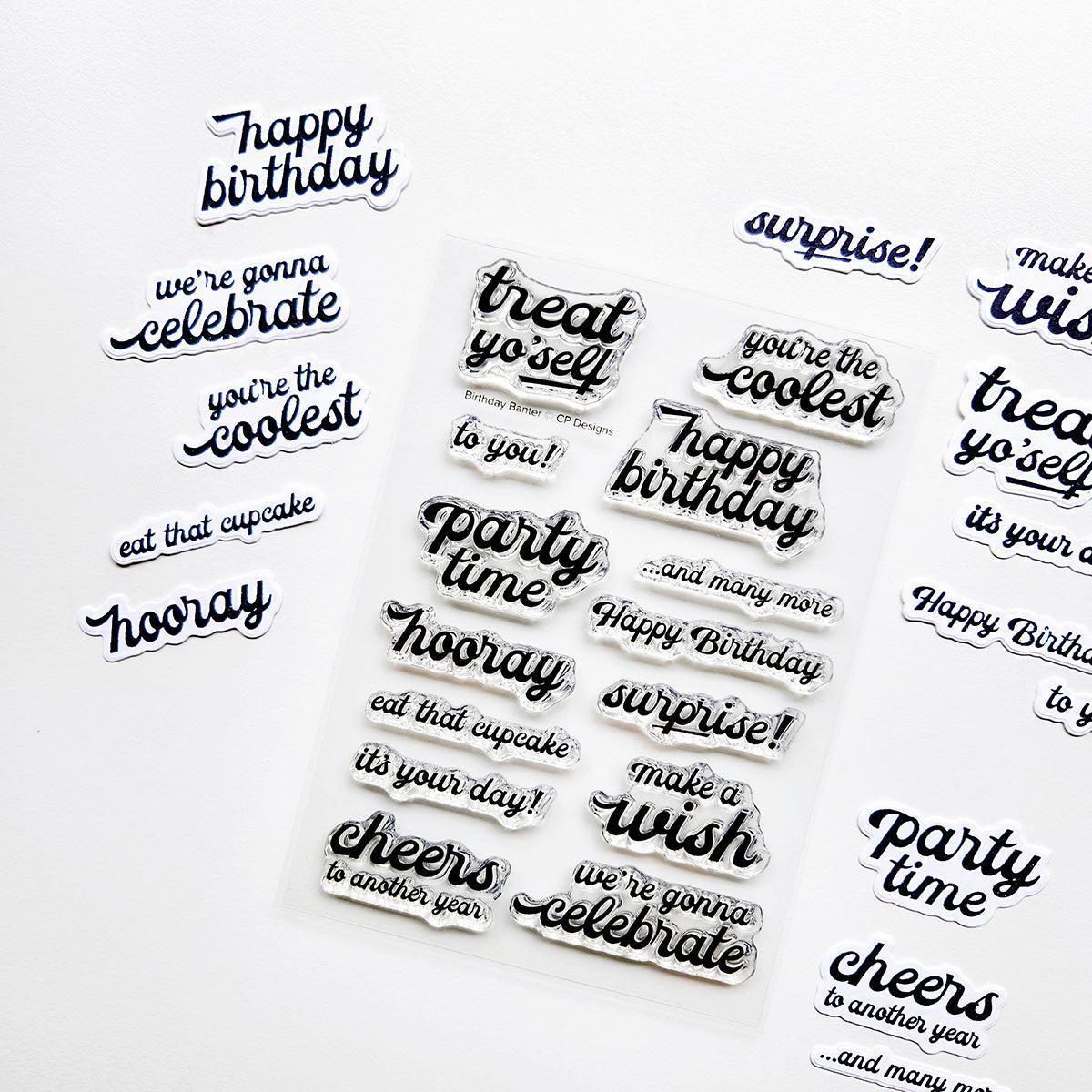 Catherine Pooler Designs - Clear Stamps - Birthday Banter Sentiments-ScrapbookPal