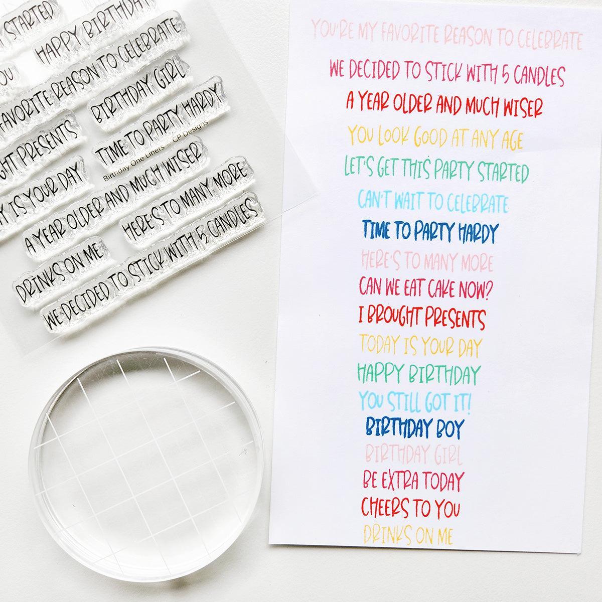 Catherine Pooler Designs - Clear Stamps - Birthday One Liners Sentiments-ScrapbookPal