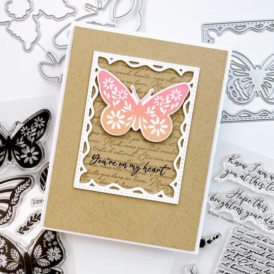 Catherine Pooler Designs - Clear Stamps - Flourished Butterflies-ScrapbookPal