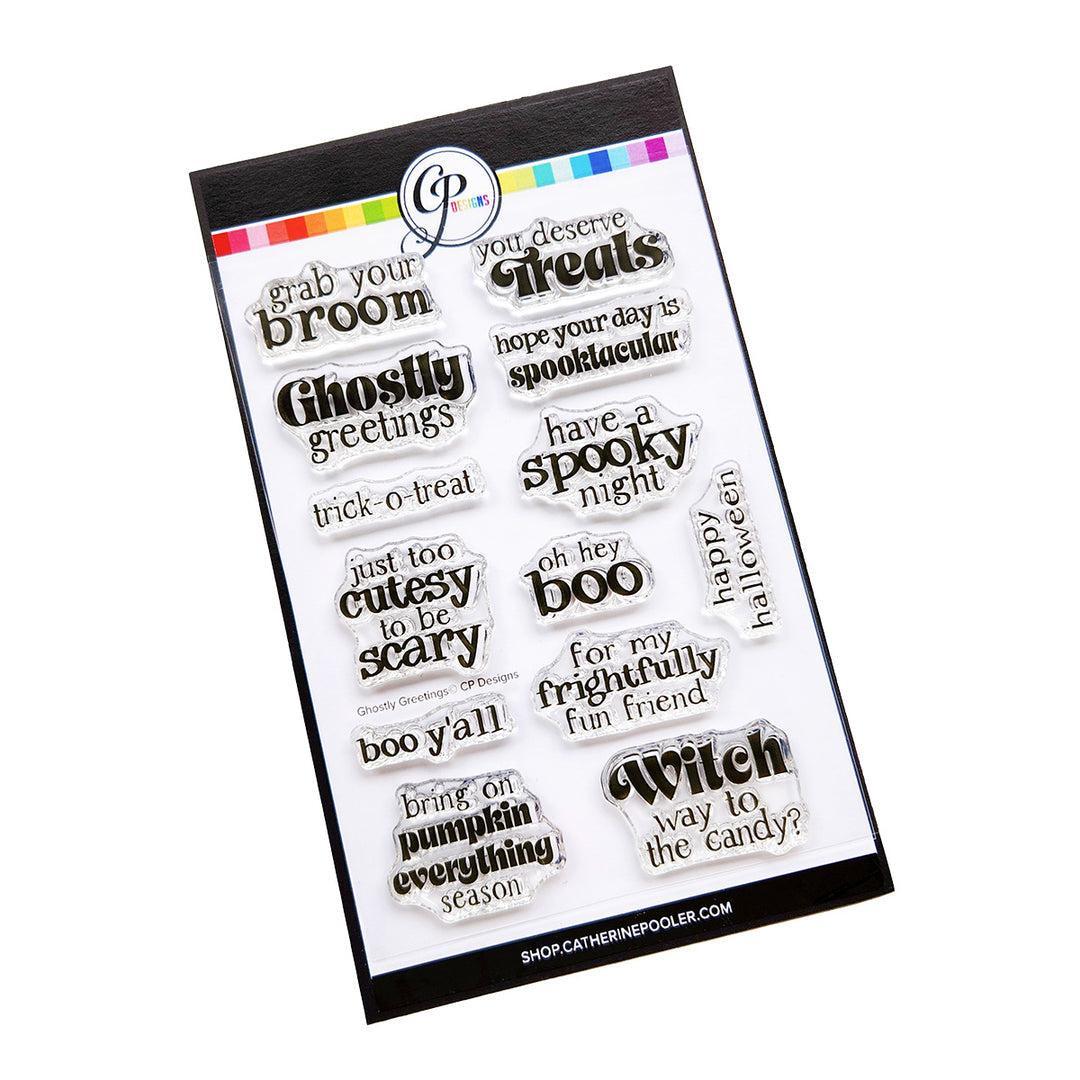 Catherine Pooler Designs - Clear Stamps - Ghostly Greetings Sentiments-ScrapbookPal