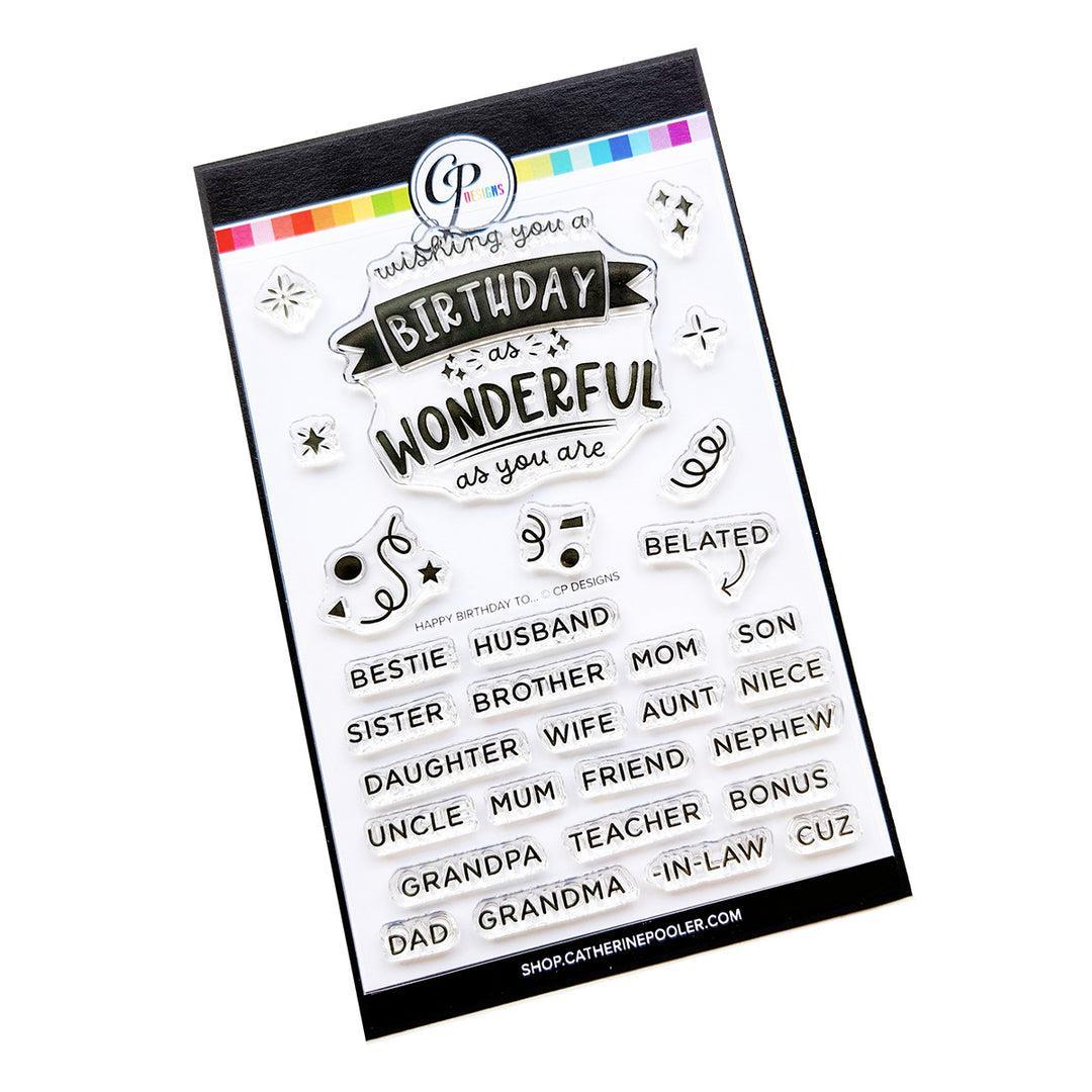 Catherine Pooler Designs - Clear Stamps - Happy Birthday To… Sentiments-ScrapbookPal