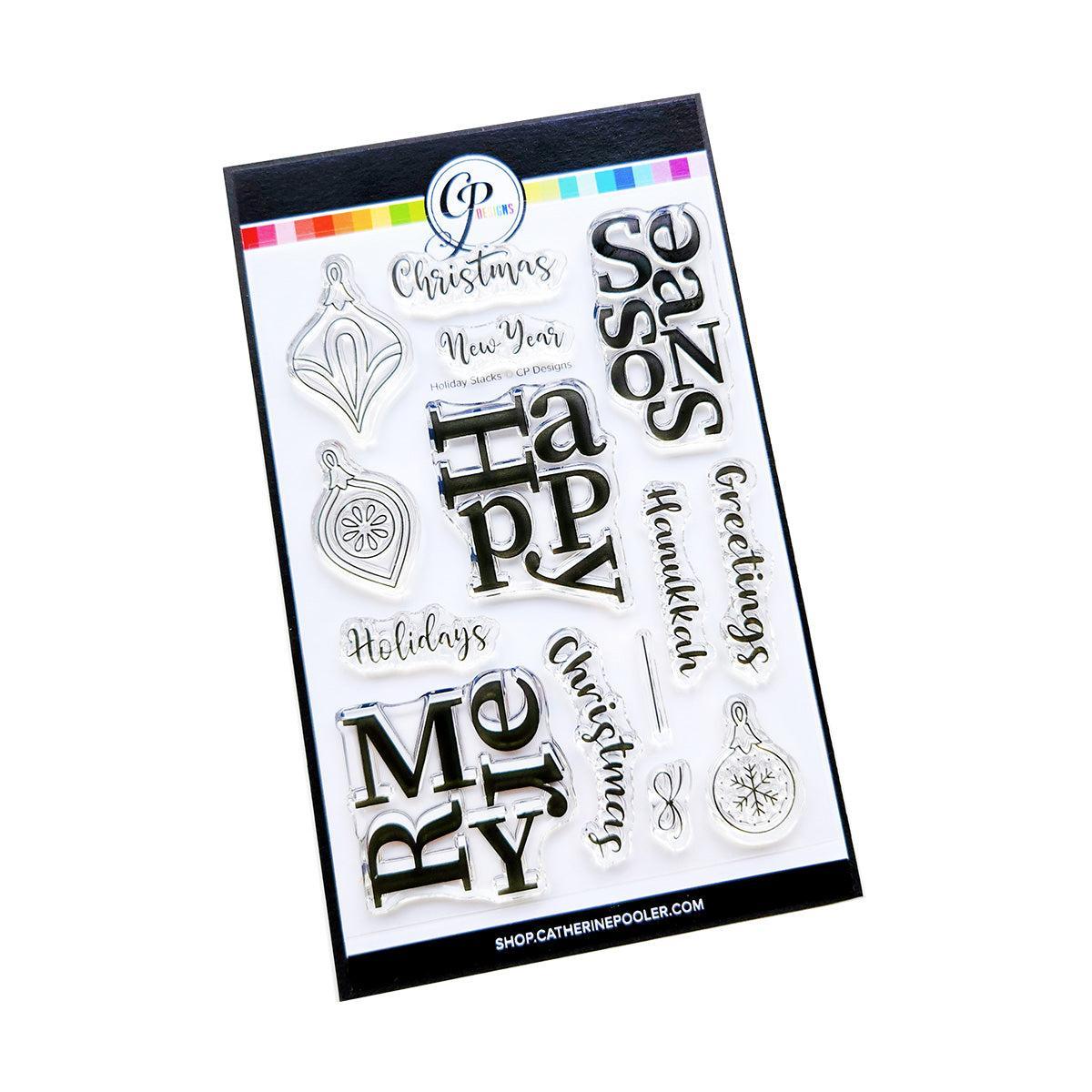 Catherine Pooler Designs - Clear Stamps - Holiday Stacks Sentiments-ScrapbookPal