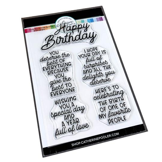 Catherine Pooler Designs - Clear Stamps - Inside Out Birthday Sentiments-ScrapbookPal