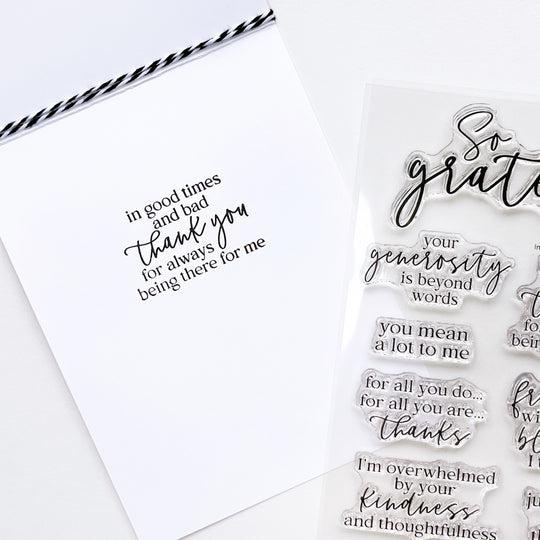 Catherine Pooler Designs - Clear Stamps - Inside Out Gratitude Sentiments-ScrapbookPal