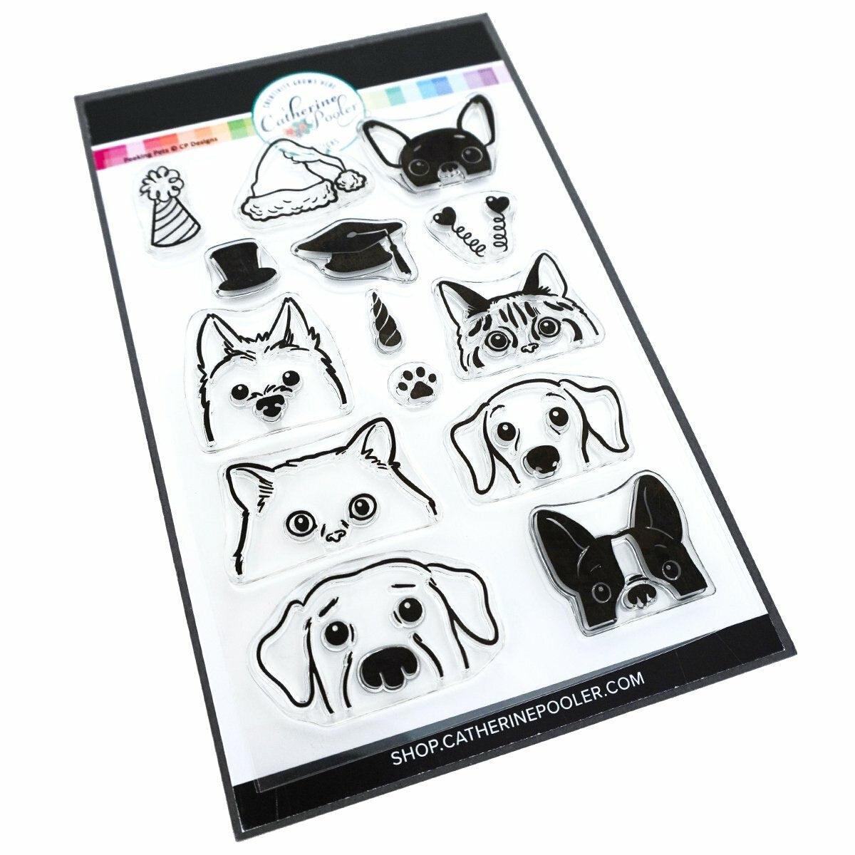 Catherine Pooler Designs - Clear Stamps - Peeking Pets-ScrapbookPal