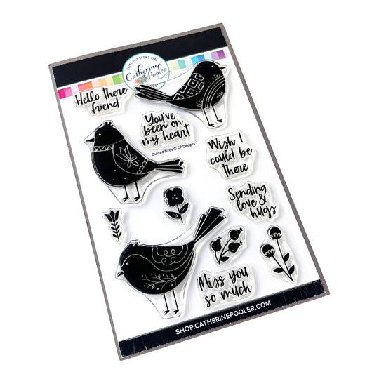 Catherine Pooler Designs - Clear Stamps - Quilted Birds-ScrapbookPal