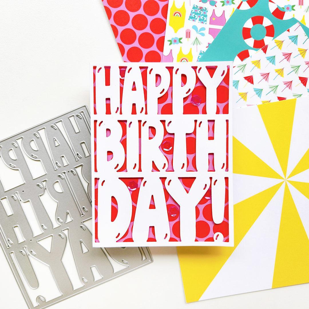 Catherine Pooler Designs - Dies - Balloon Letter Birthday Cover Plate-ScrapbookPal