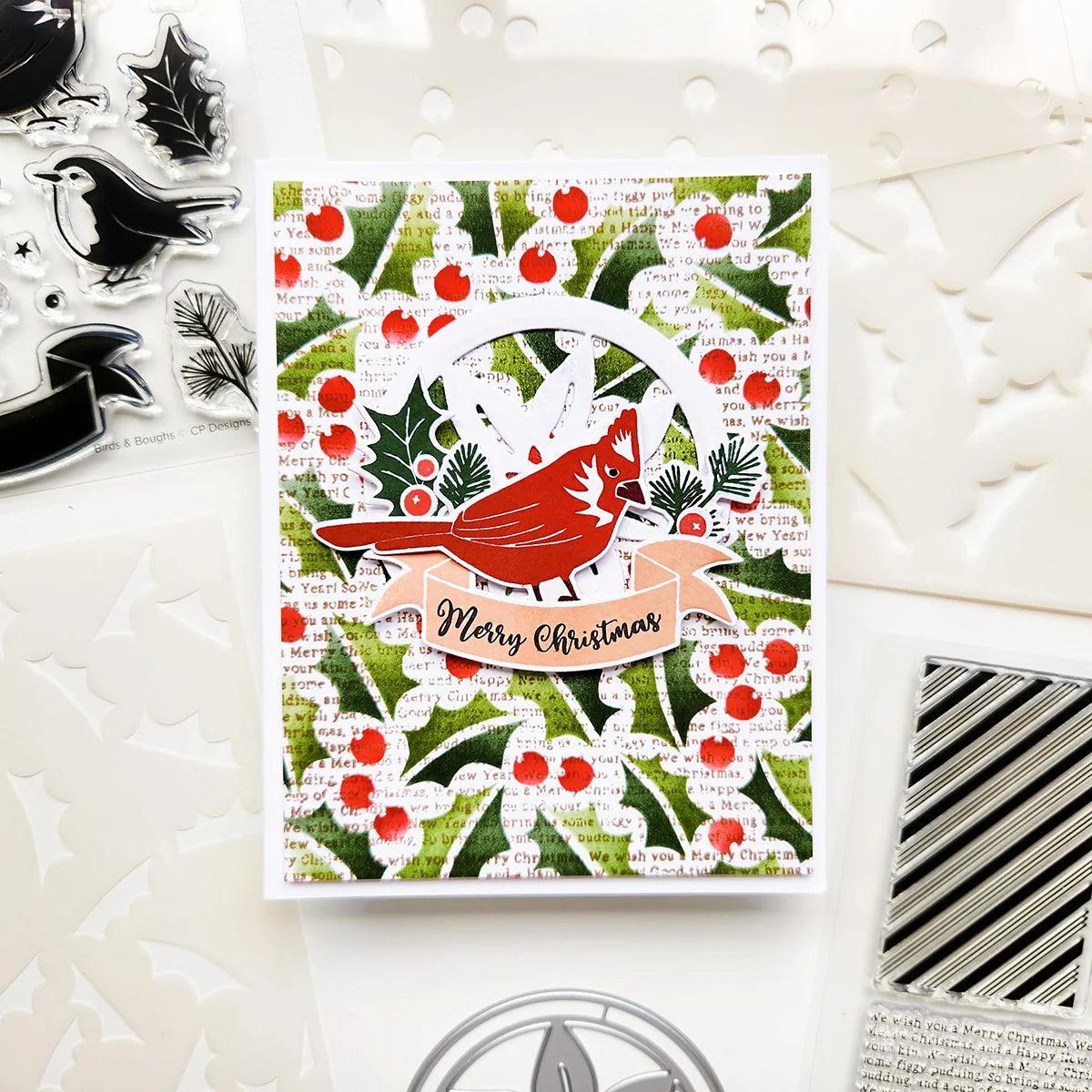Catherine Pooler Designs - Stencils - Holly & Berries-ScrapbookPal