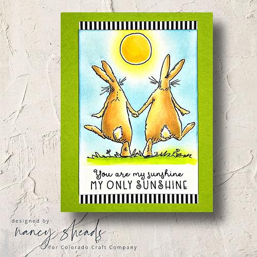 Colorado Craft Company - Clear Stamps - Anita Jeram - Sunset Rabbits-ScrapbookPal