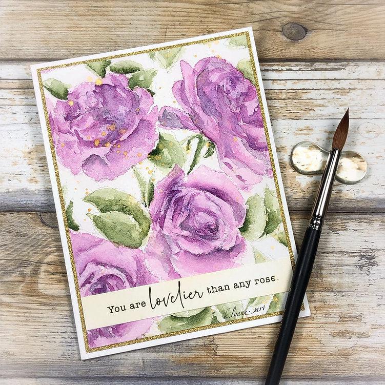 Colorado Craft Company - Clear Stamps - Big & Bold - Rose Background-ScrapbookPal