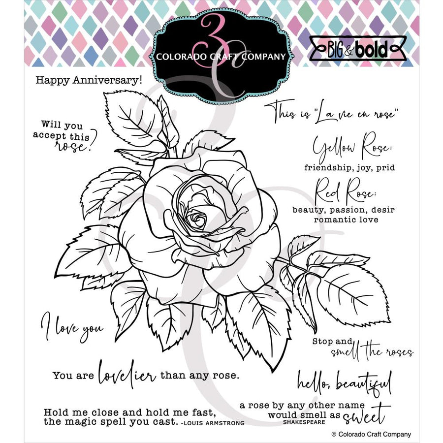 Colorado Craft Company - Clear Stamps - Big & Bold - Smell the Roses-ScrapbookPal