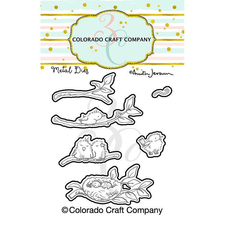 Colorado Craft Company - Dies - Anita Jeram - Tiny Birds Worm-ScrapbookPal