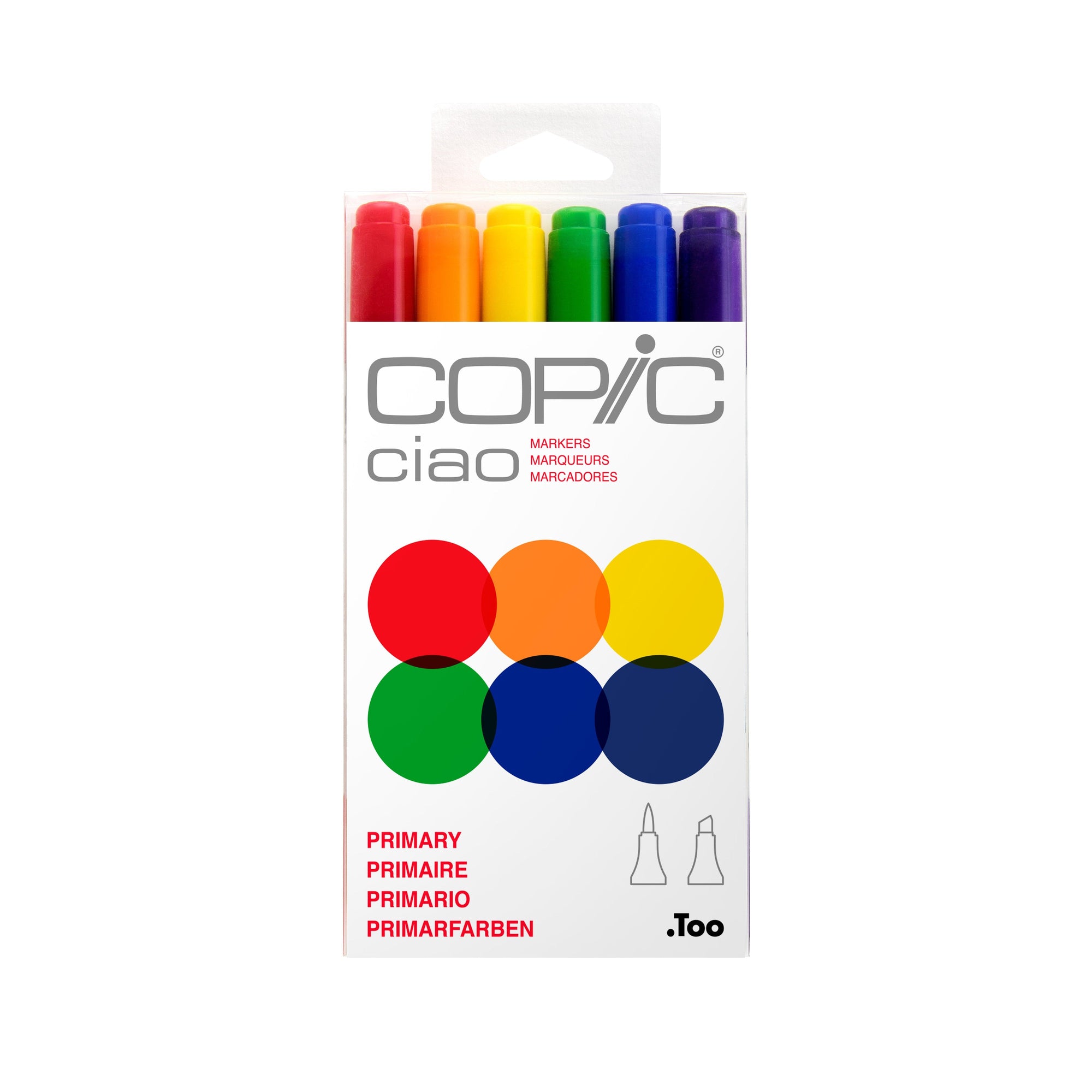 Copic - Ciao Marker Set - Primary, 6 pk-ScrapbookPal