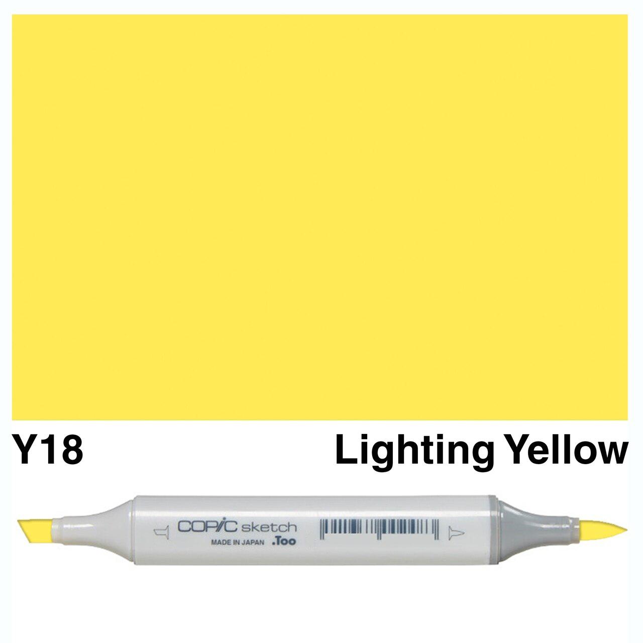 Copic - Sketch Marker - Lightning Yellow - Y18-ScrapbookPal