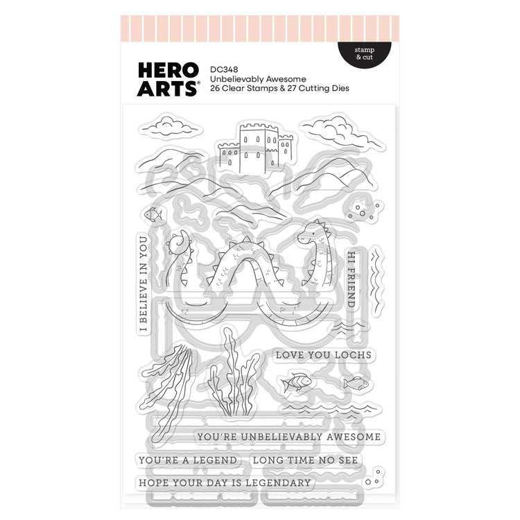 Hero Arts - Don't Stop Believing Collection - Stamp &amp; Cut - Unbelievably Awesome - Scratch &amp; Dent
