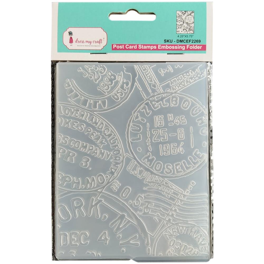 Dress My Craft - Embossing Folder - Post Card-ScrapbookPal