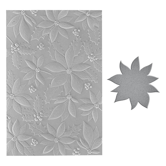 Spellbinders - Simon's Snow Globes Collection - 3D Embossing Folder & Die - Playful Poinsettia