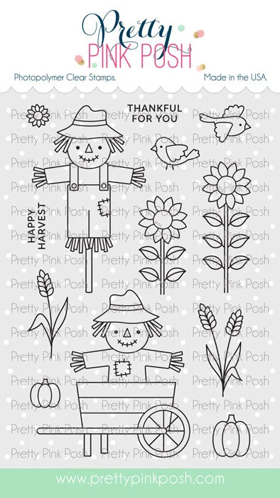 Pretty Pink Posh - Clear Stamps - Fall Scarecrows