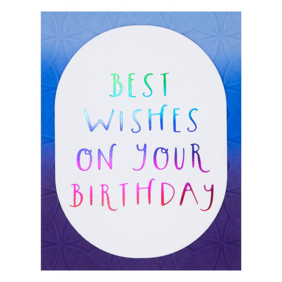 Spellbinders - Glimmer Cardfront Sentiments Collection - Glimmer Hot Foil Plate - Best Wishes on Your Birthday
