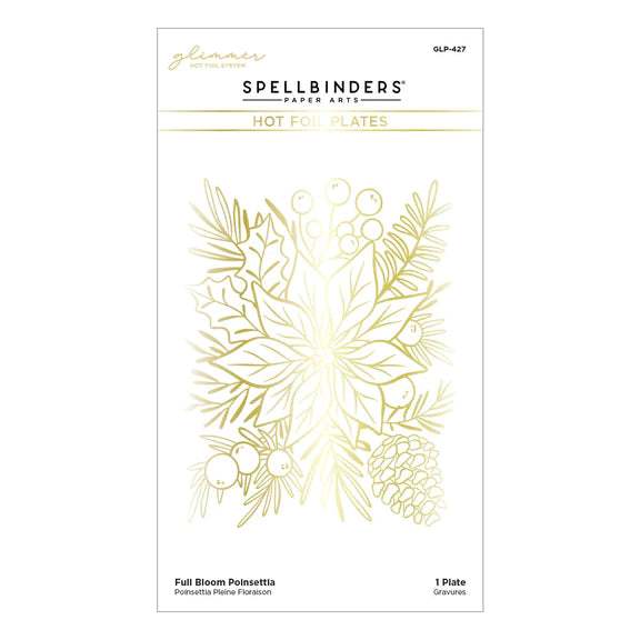 Spellbinders - Glimmer for the Holidays Collection - Glimmer Hot Foil Plate - Full Bloom Poinsettia