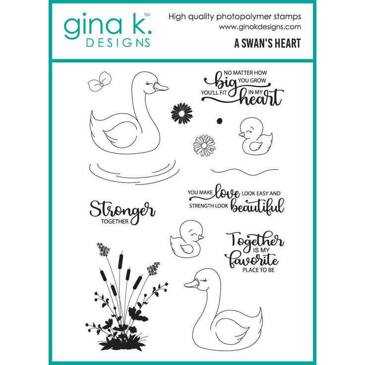 Gina K. Designs - Clear Stamps - A Swan's Heart-ScrapbookPal