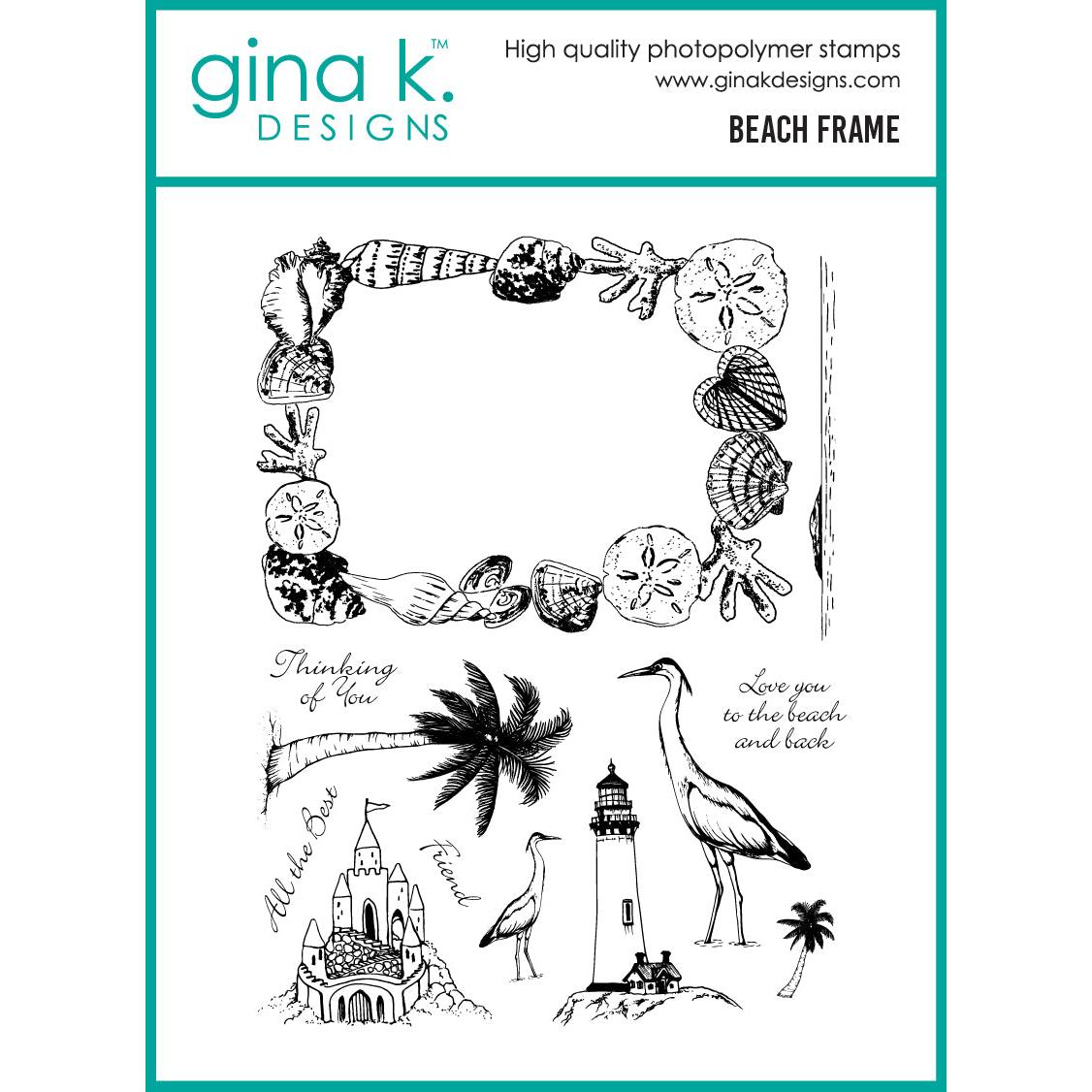 Gina K. Designs - Clear Stamps - Beach Frame-ScrapbookPal