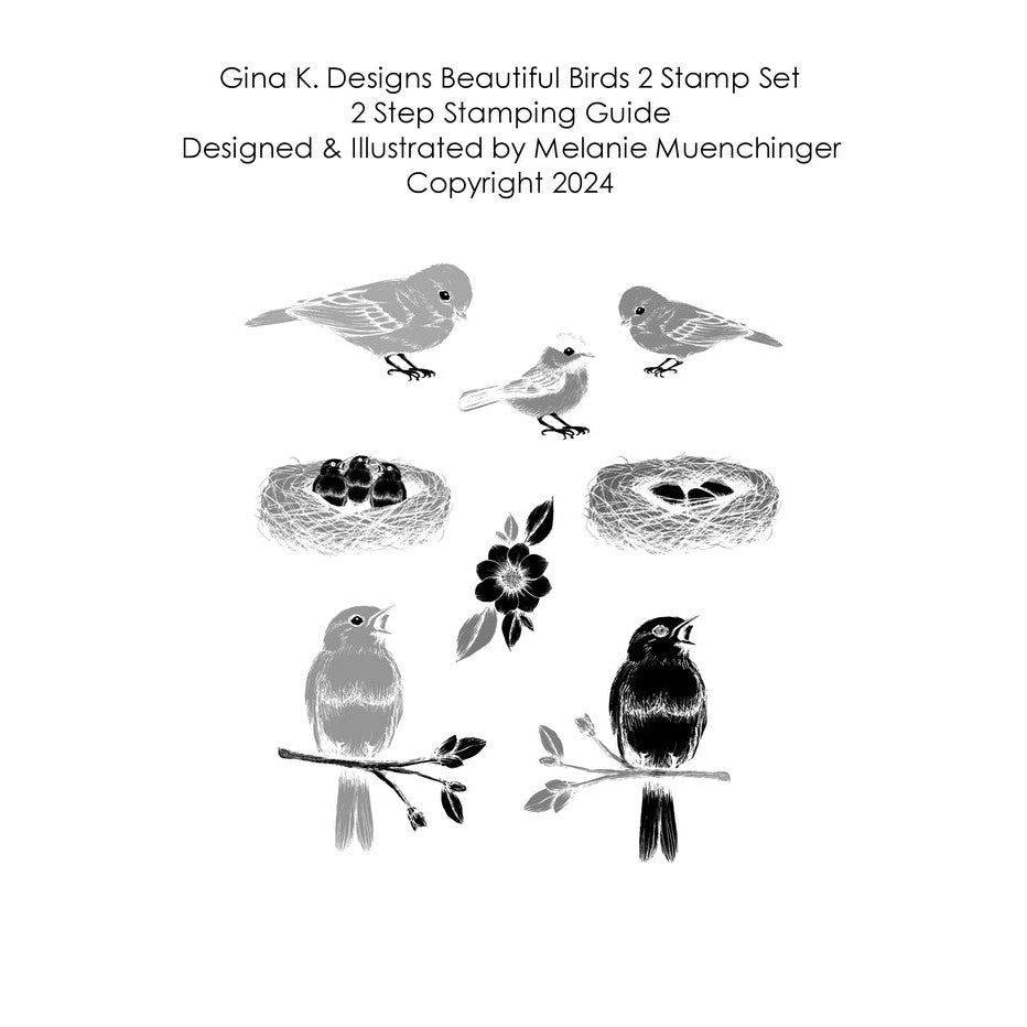 Gina K. Designs - Clear Stamps - Beautiful Birds 2-ScrapbookPal