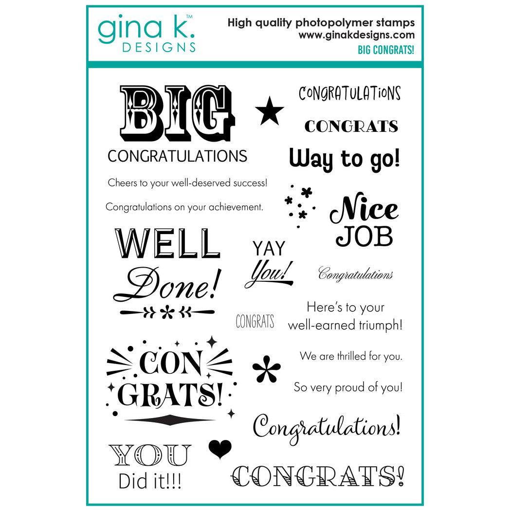 Gina K. Designs - Clear Stamps - Big Congrats-ScrapbookPal
