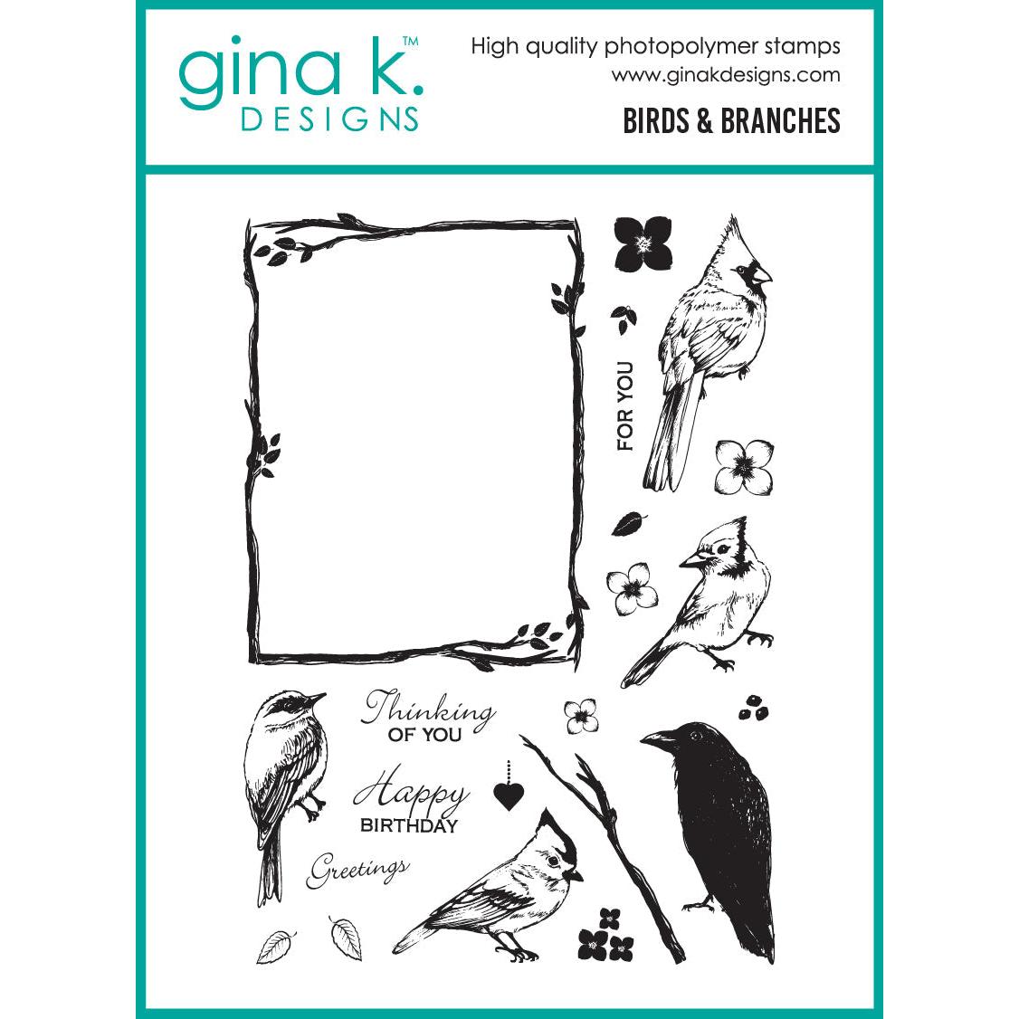Gina K. Designs - Clear Stamps - Birds and Branches-ScrapbookPal
