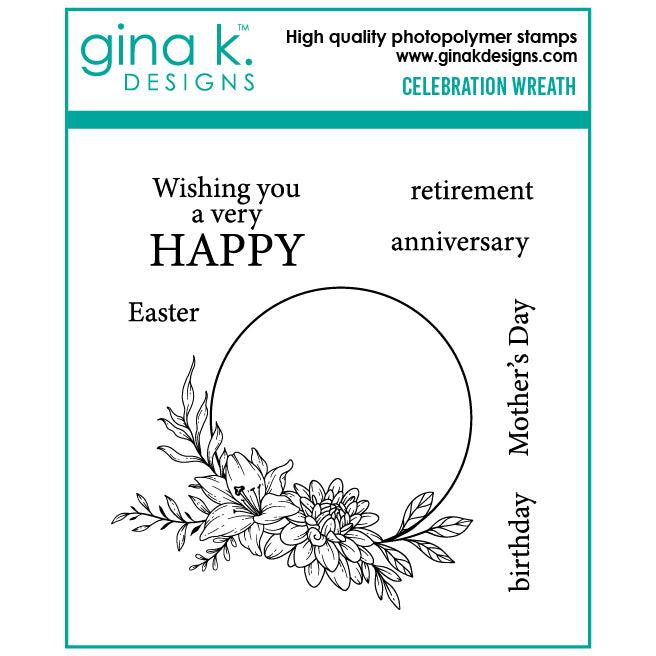 Gina K. Designs - Clear Stamps - Celebration Wreath-ScrapbookPal