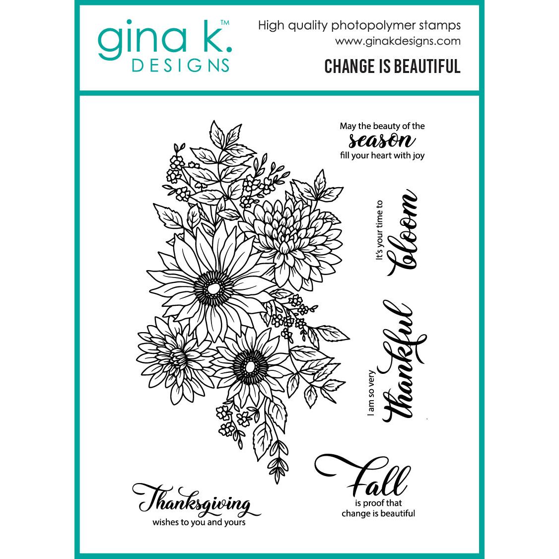 Gina K. Designs - Clear Stamps - Change is Beautiful-ScrapbookPal