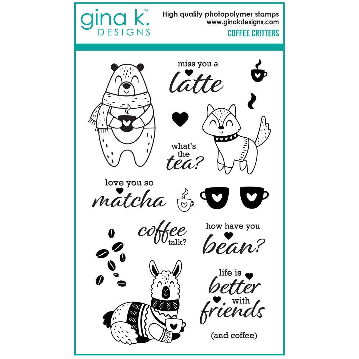 Gina K. Designs - Clear Stamps - Coffee Critters-ScrapbookPal