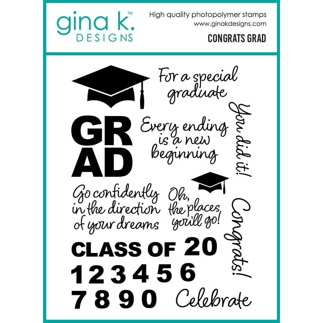 Gina K. Designs - Clear Stamps - Congrats Grad-ScrapbookPal