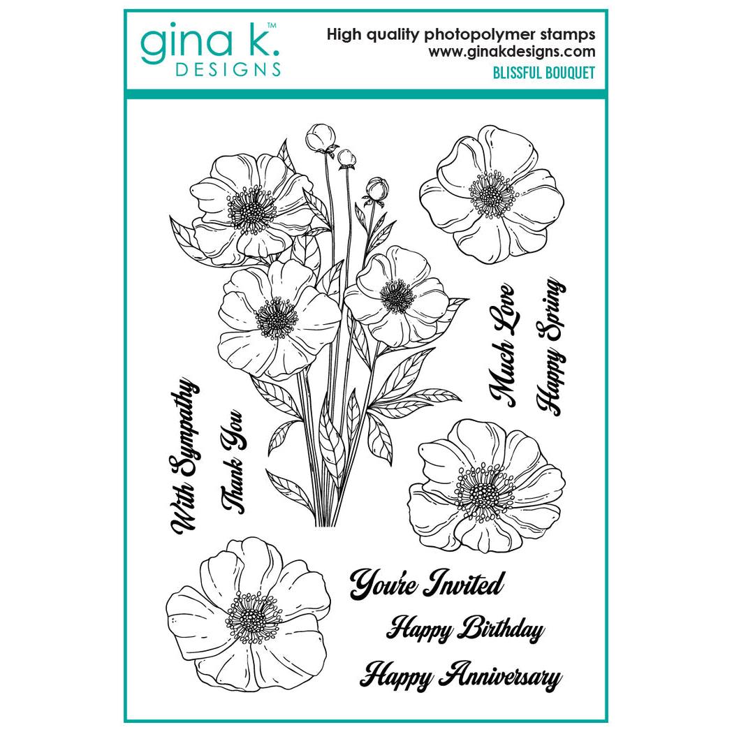 Gina K. Designs - Clear Stamps &amp; Dies - Blissful Bouquet-ScrapbookPal
