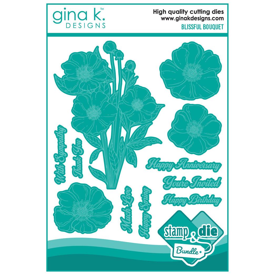 Gina K. Designs - Clear Stamps &amp; Dies - Blissful Bouquet-ScrapbookPal