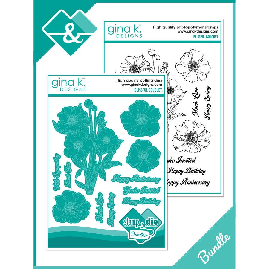 Gina K. Designs - Clear Stamps &amp; Dies - Blissful Bouquet-ScrapbookPal