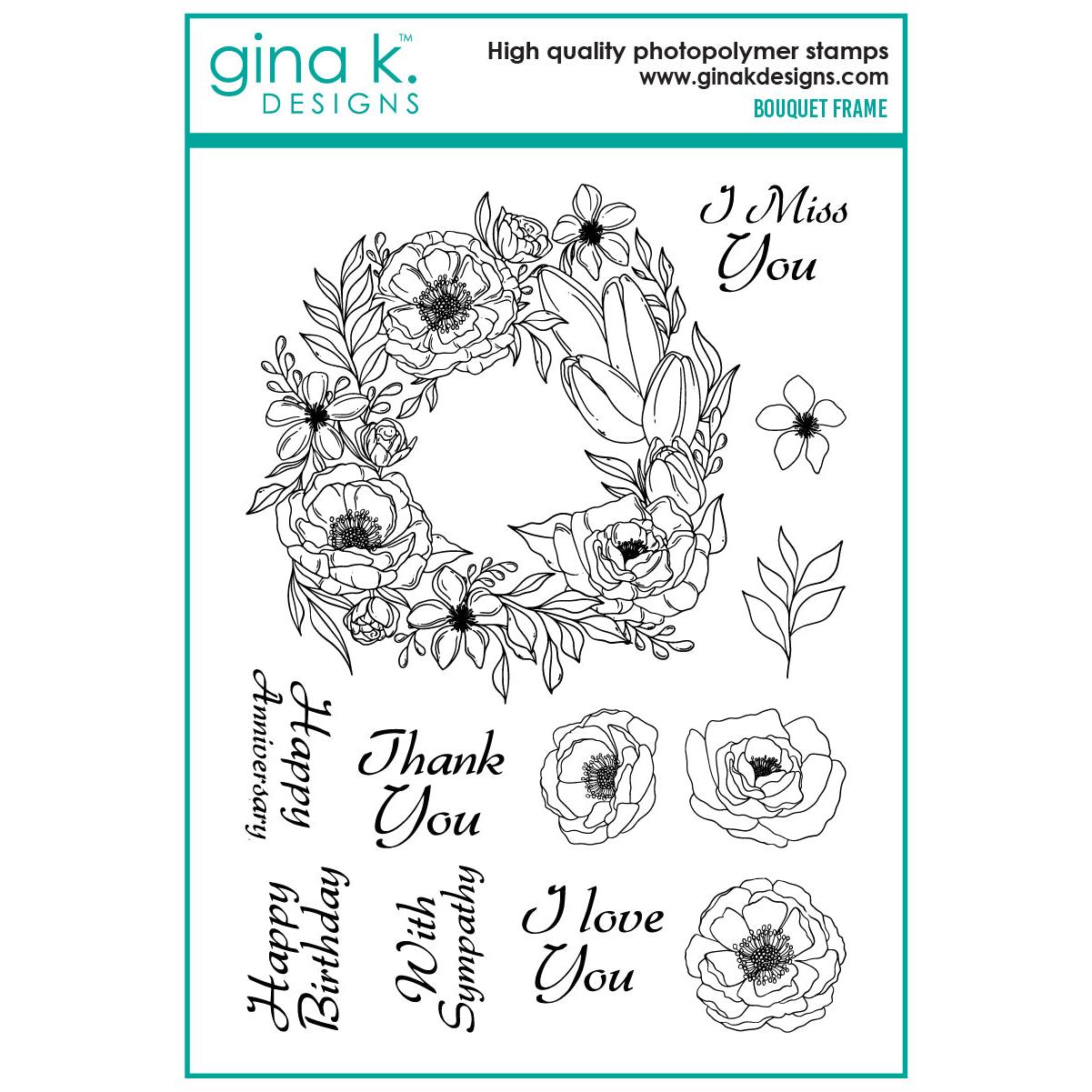 Gina K. Designs - Clear Stamps &amp; Dies - Bouquet Frame-ScrapbookPal