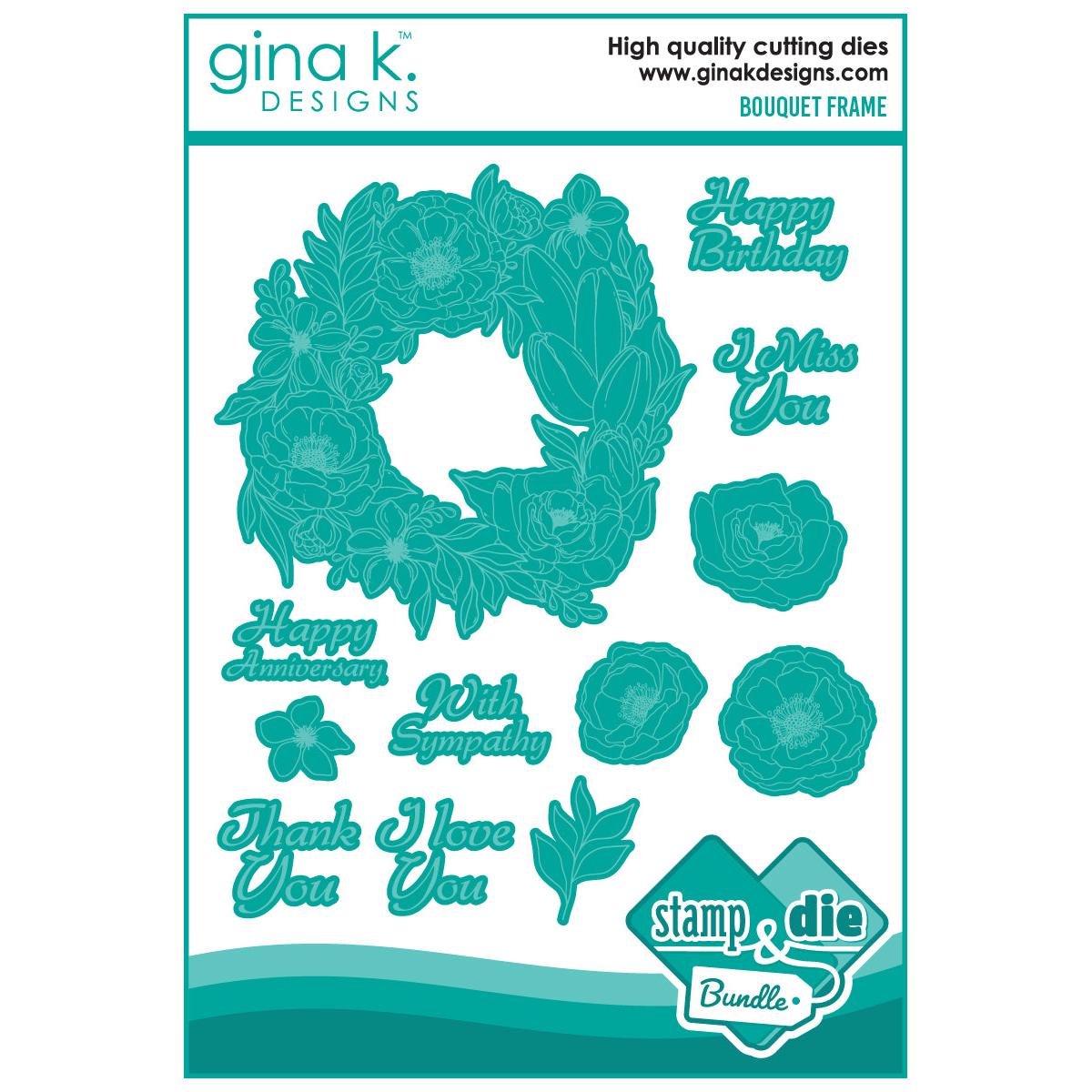 Gina K. Designs - Clear Stamps &amp; Dies - Bouquet Frame-ScrapbookPal