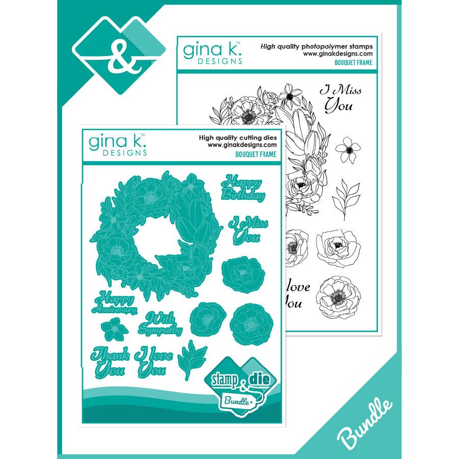 Gina K. Designs - Clear Stamps &amp; Dies - Bouquet Frame-ScrapbookPal