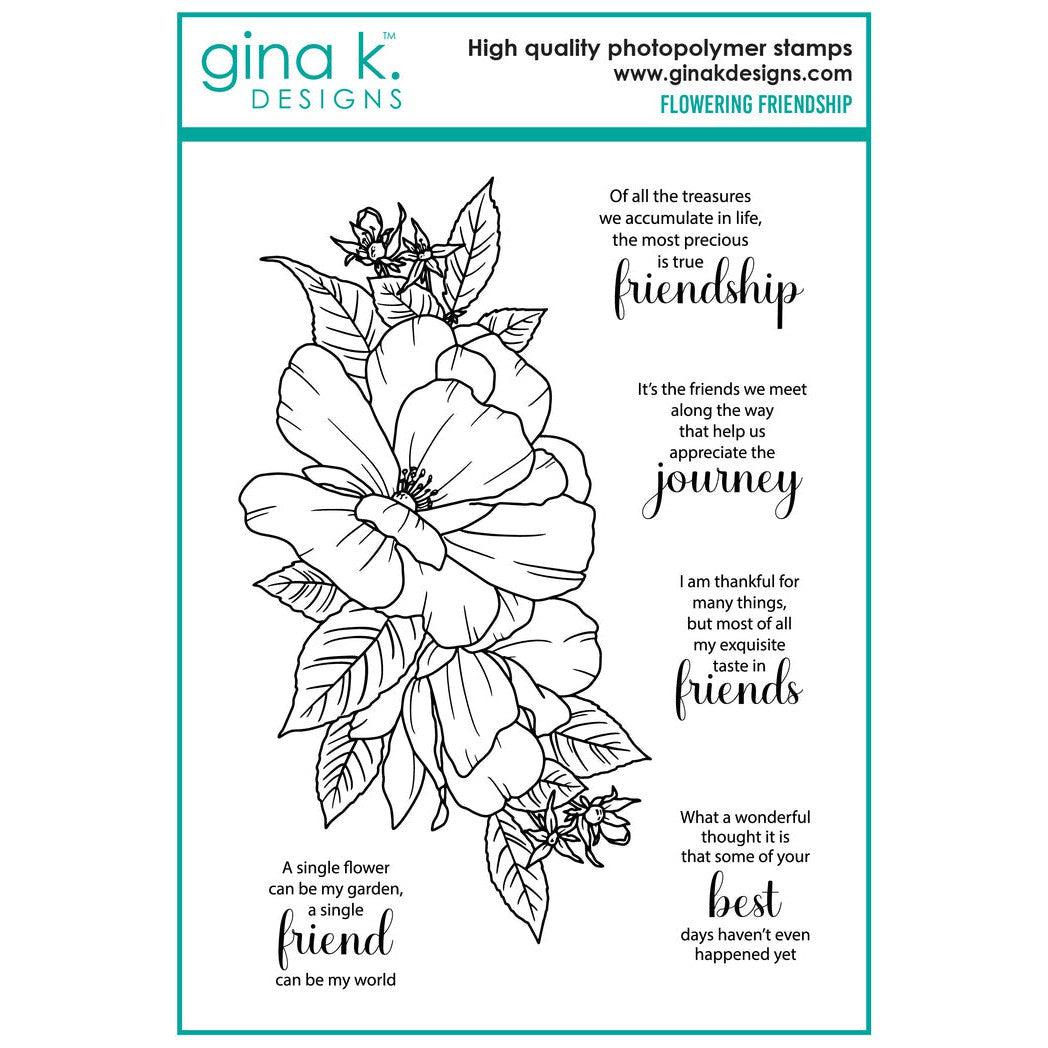 Gina K. Designs - Clear Stamps &amp; Dies - Flowering Friendship-ScrapbookPal