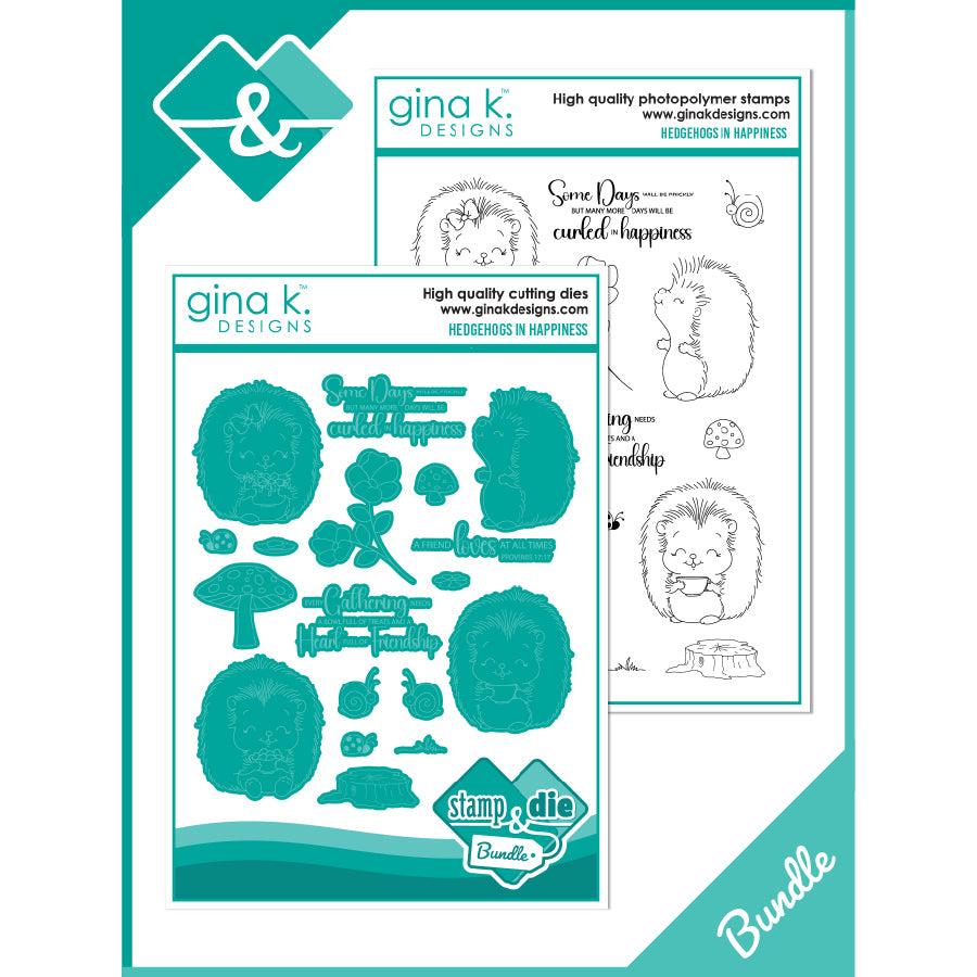 Gina K. Designs - Clear Stamps &amp; Dies - Hedgehogs in Happiness-ScrapbookPal